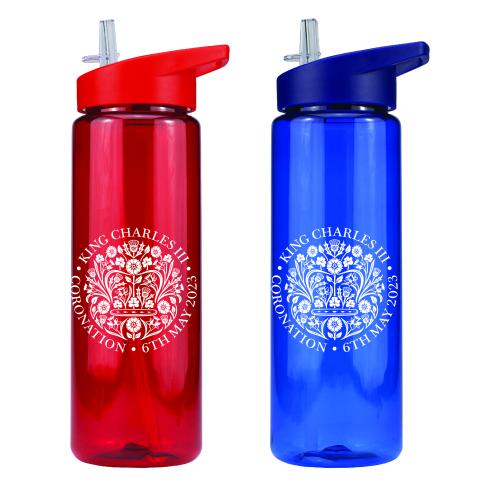 King's Coronation Cololured Flip Straw Water Bottle